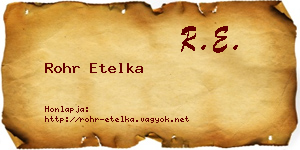 Rohr Etelka névjegykártya